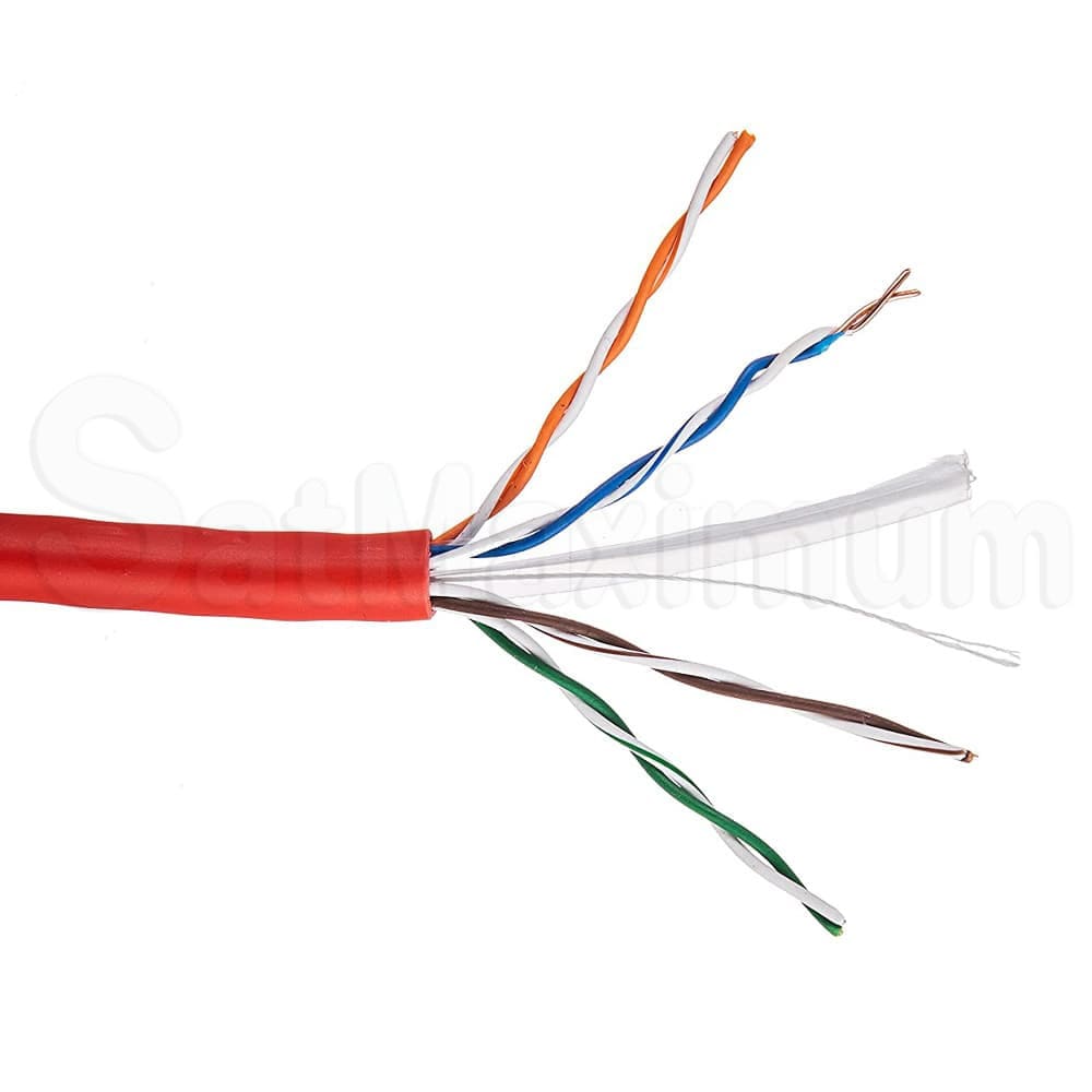       1000 FT CAT6 UTP solid Network Ethernet LAN Cable,Bulk wire, SatMaximum  - Red