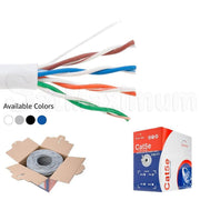 500FT UTP CAT5e Ethernet Bulk Cable, 24 AWG Solid CCA Wire, Pull Box, SatMaximum-test