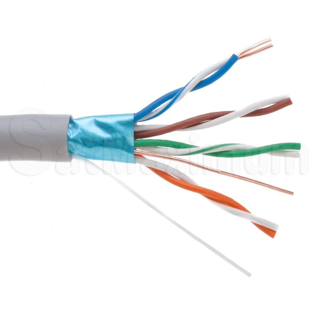 1000 FT CAT5e FTP solid CCA Network Ethernet LAN Cable, Bulk wire, SatMaximum Gray