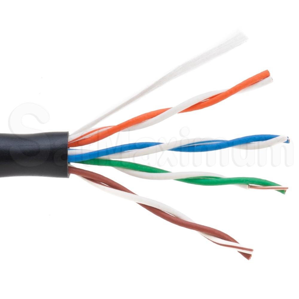       1000 FT CAT5e UTP Network Ethernet LAN Bulk Cable, 24 AWG Solid CCA Wire, Pull Box, SatMaximum Black