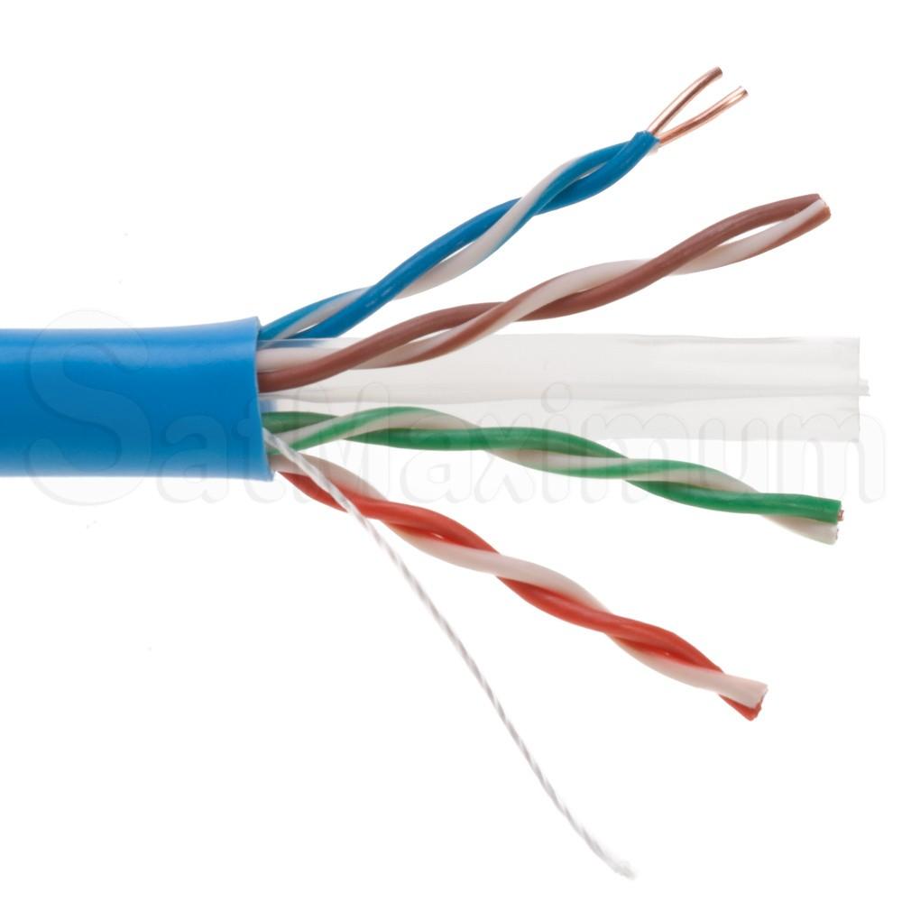       1000 FT CAT6 UTP solid Network Ethernet LAN Cable,Bulk wire, SatMaximum  - Blue