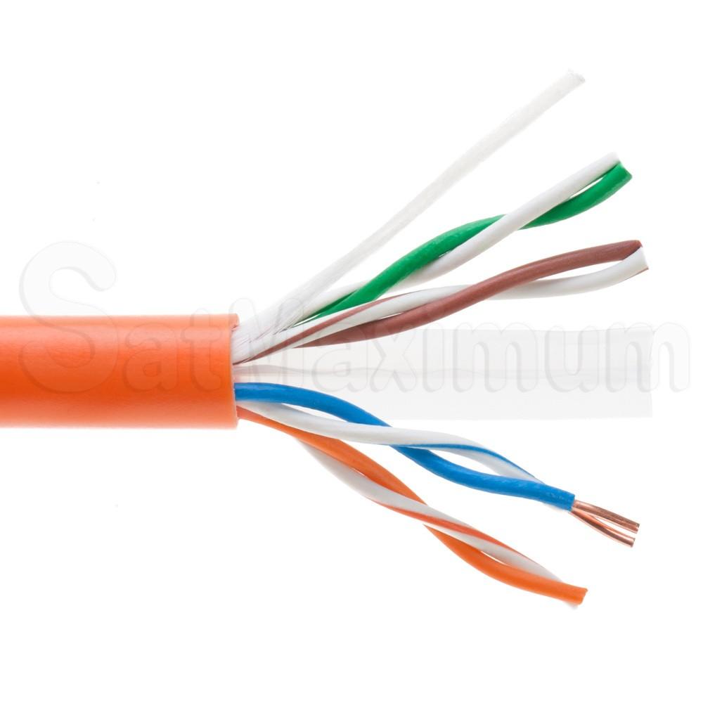       1000 FT CAT6 UTP solid Network Ethernet LAN Cable,Bulk wire, SatMaximum  - Orange