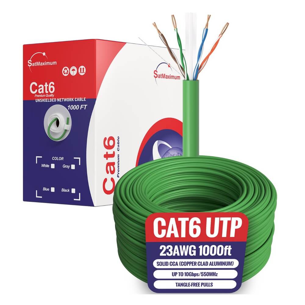   1000ft Cat6a Ethernet Cable green