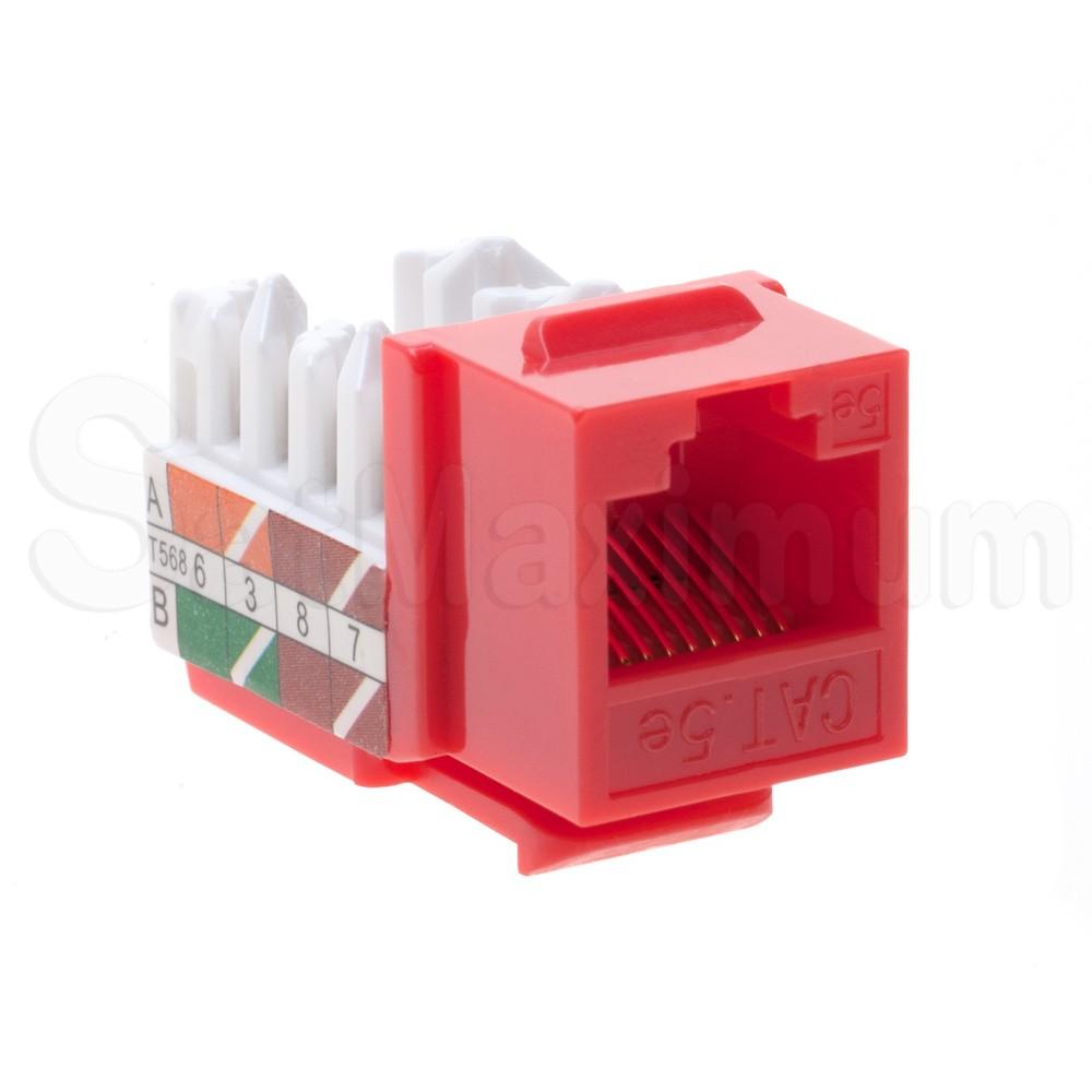 Cat5E Keystone Jack RJ45 - Red