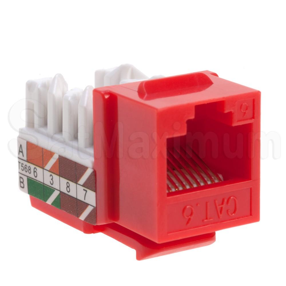 Cat6 Keystone Jack RJ45 Red