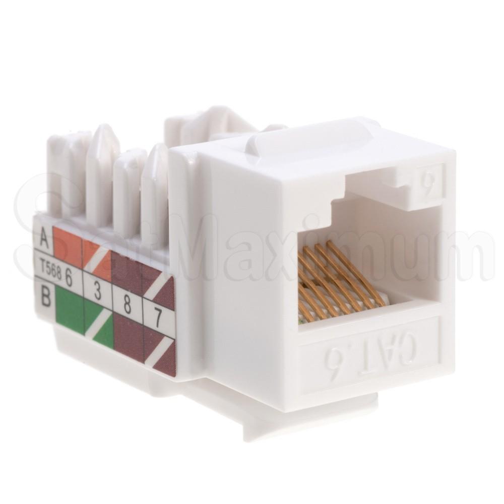 Cat6 Keystone Jack RJ45 White
