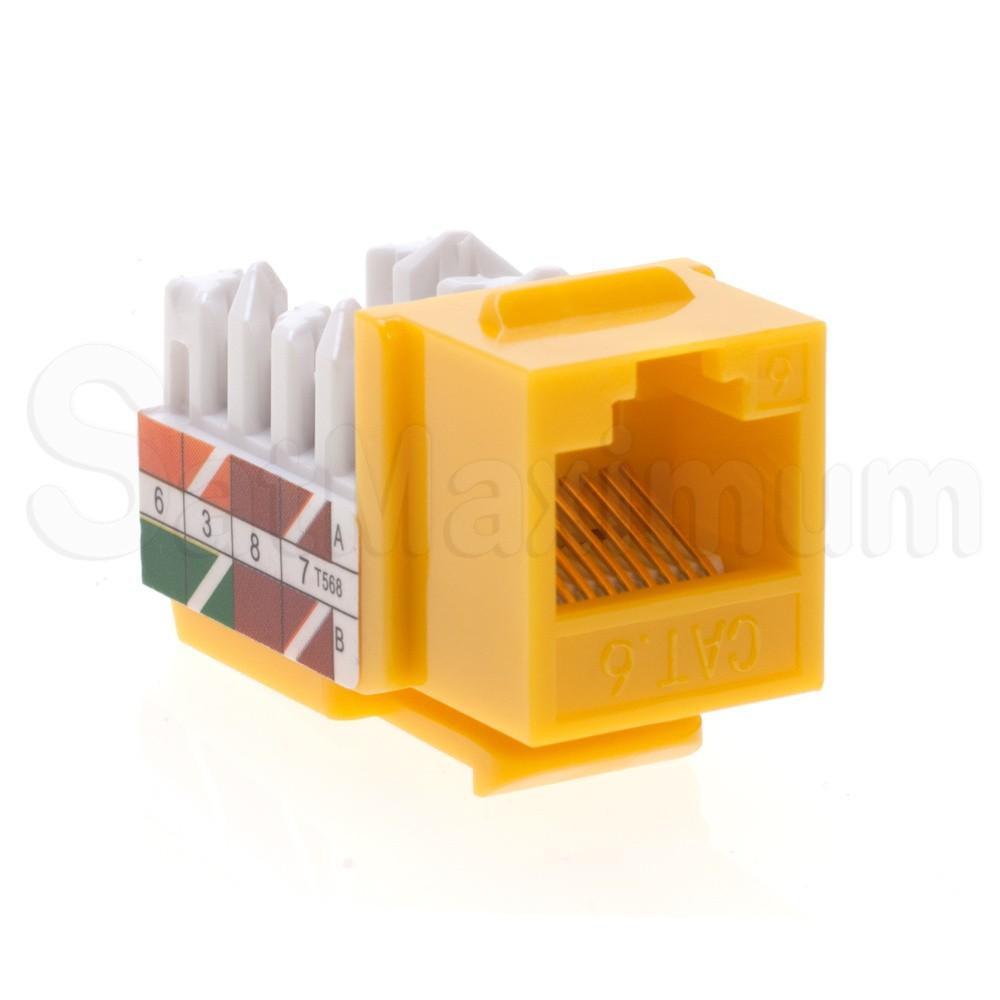 Cat6 Keystone Jack RJ45 Yellow