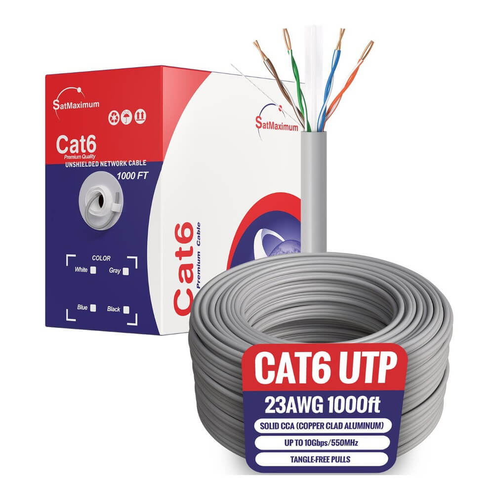   1000ft Cat6a Ethernet Cable gray