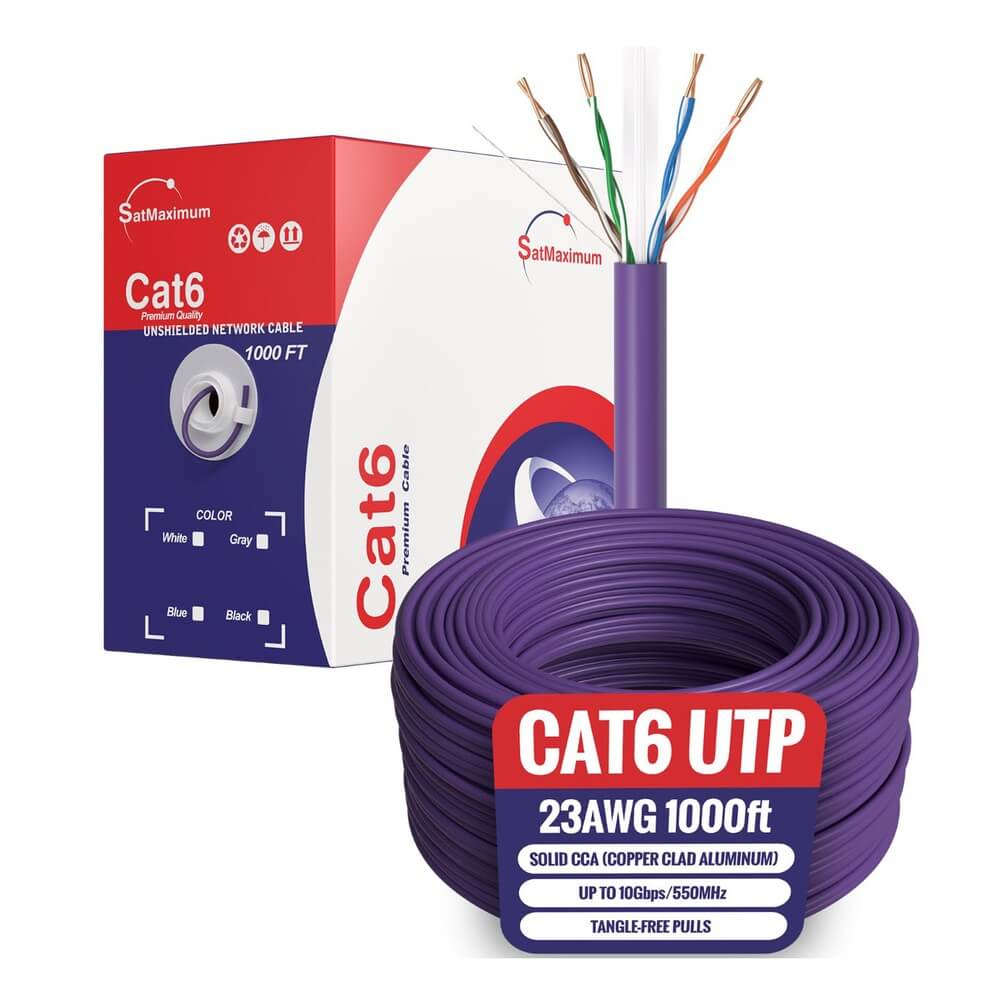   1000ft Cat6a Ethernet Cable purple