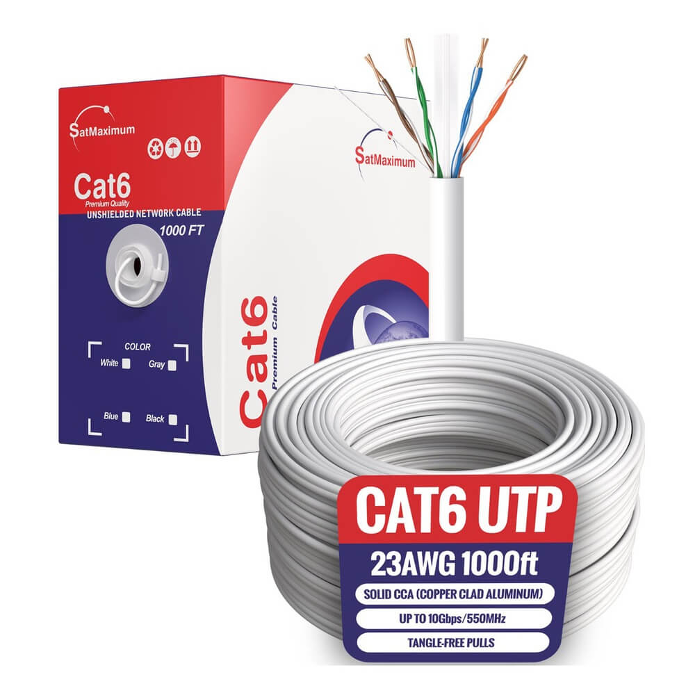 1000 ft White CAT6 UTP Ethernet cable 