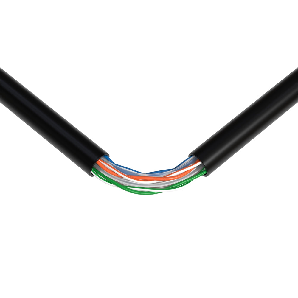 Cat6 Plenum 1000ft Black Bent