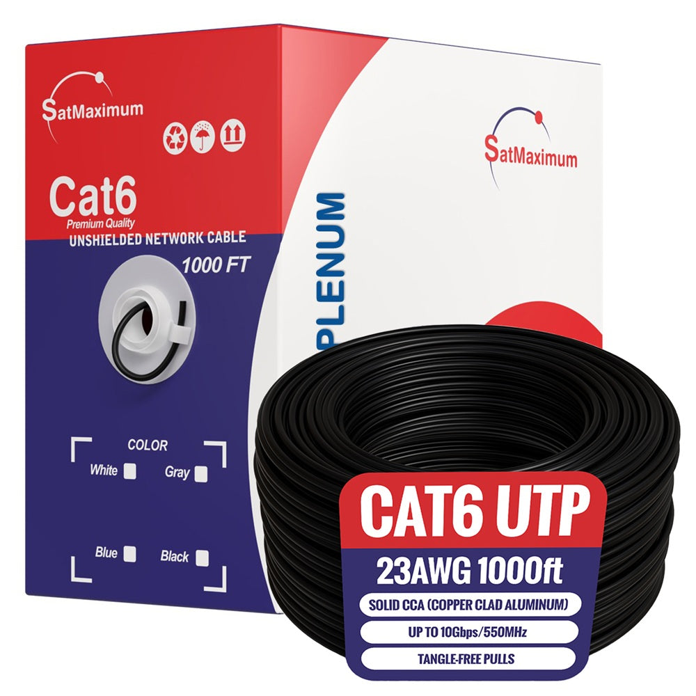 Cat6 Plenum 1000ft Black Primary