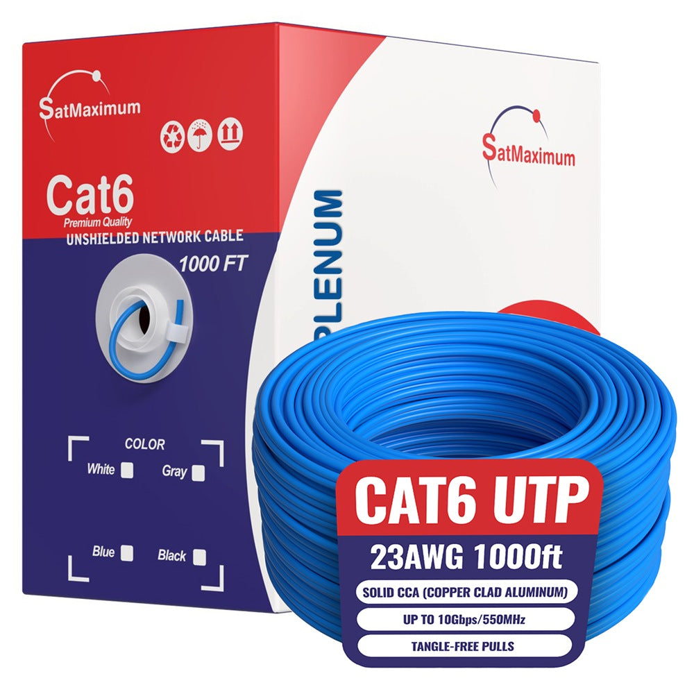 Cat6 Plenum 1000ft Blue Primary