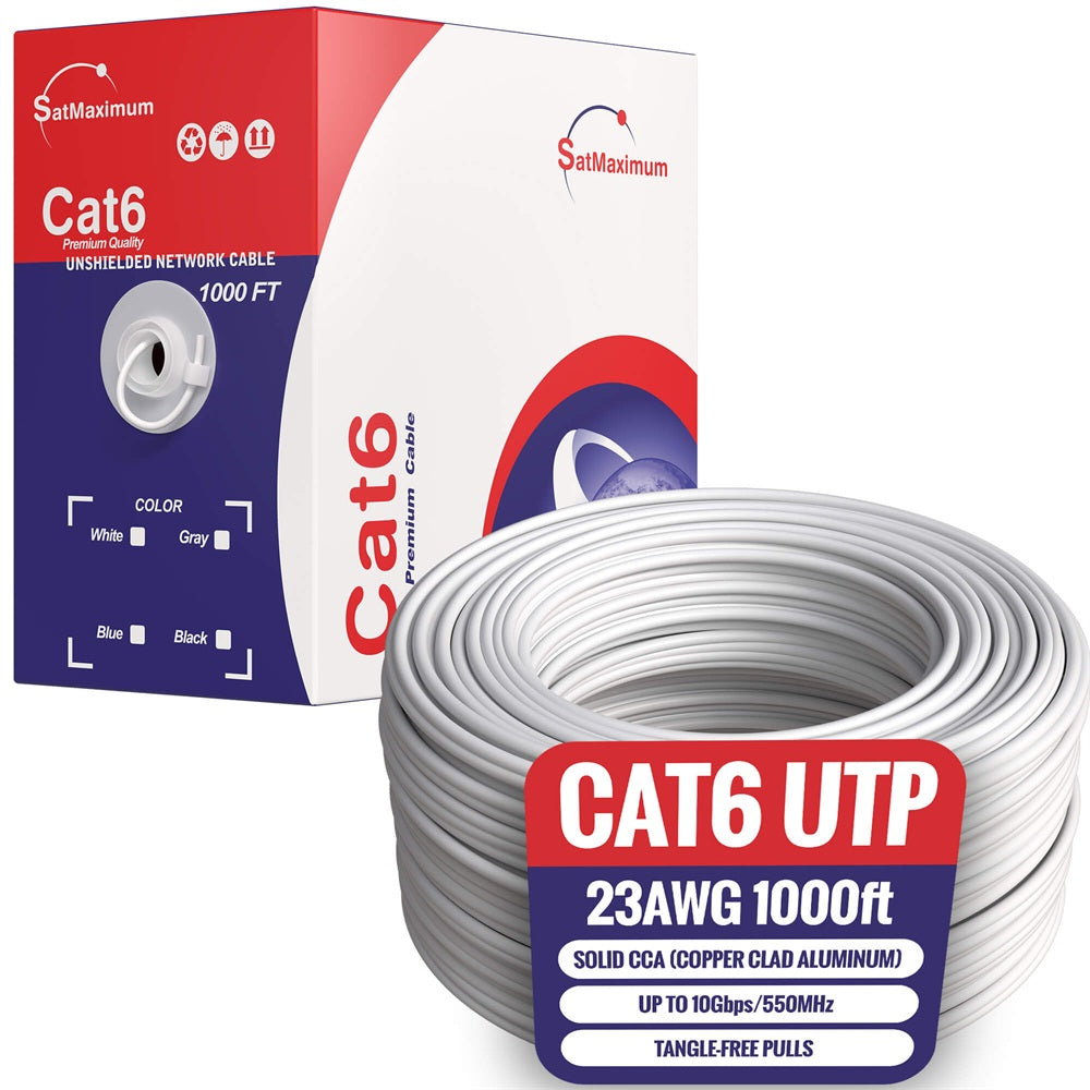 Cat6 Riser 1000ft White Primary