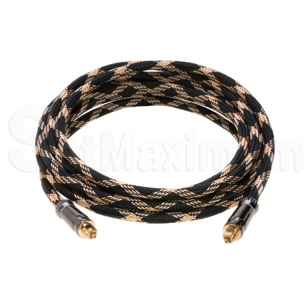 Digital Optical Toslink Cable S/PDIF, Mesh Braided, SatMaximum 6FT