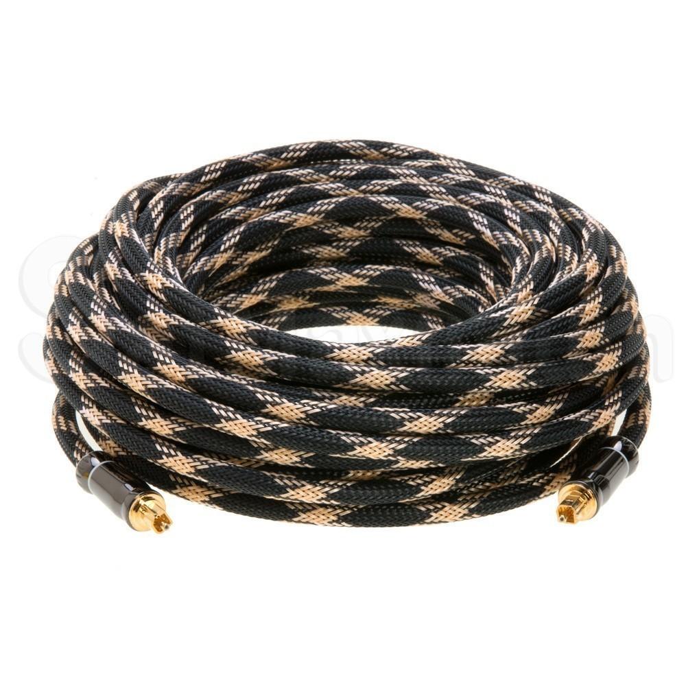 Digital Optical Toslink Cable S/PDIF, Mesh Braided, SatMaximum 50FT