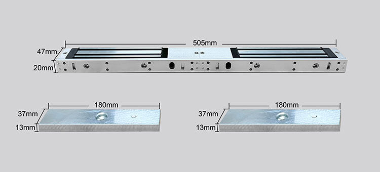 Double Door Magnetic Lock 600lbx2 Holding Force, 12V, 400mA Secure Access