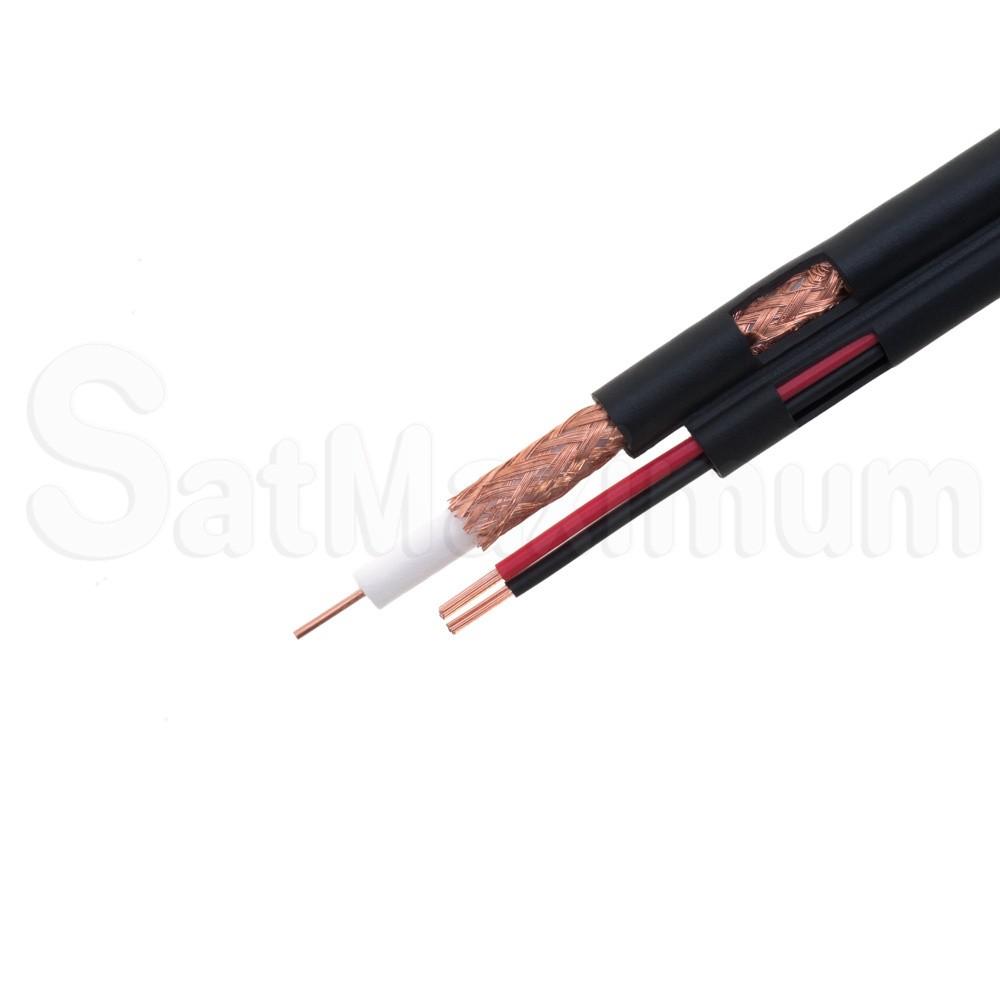 RG59 + Power Siamese Cable CCTV Wire RG59/U, Pull-Out Box, SatMaximum - Black