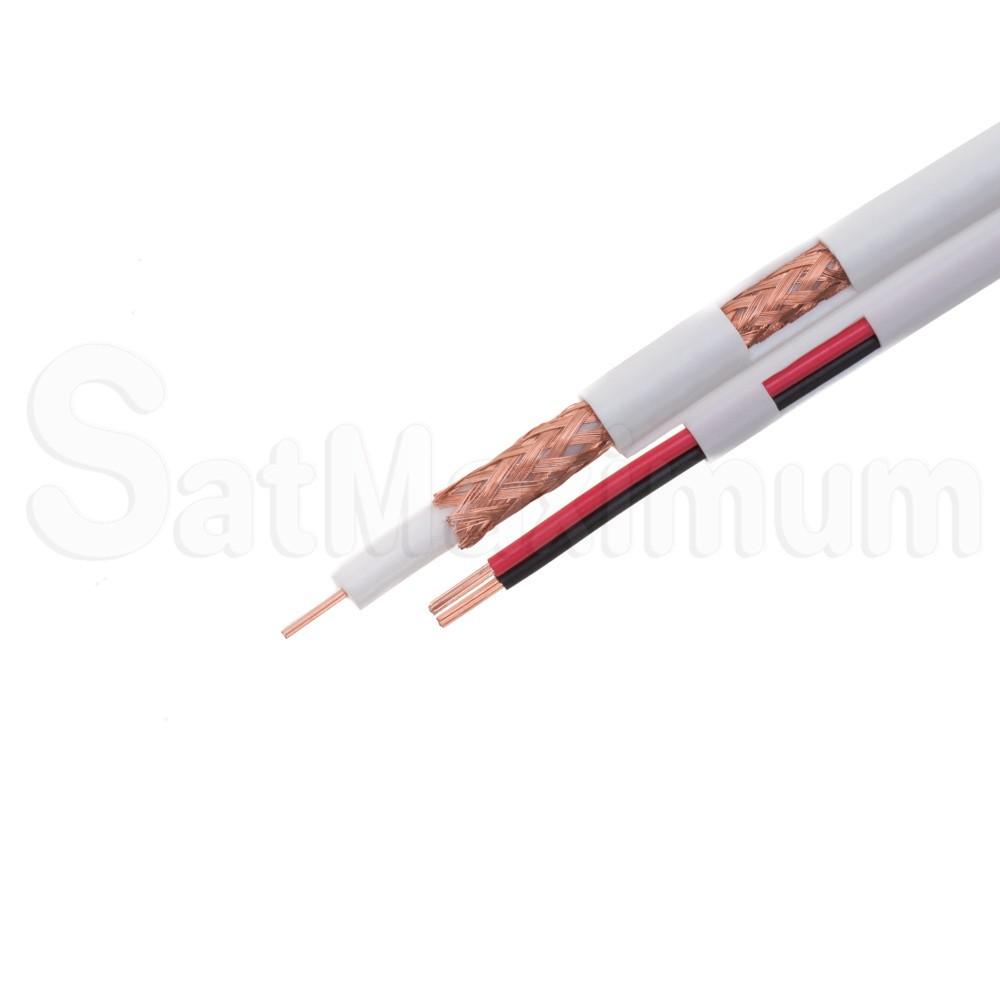 RG59 + Power Siamese Cable CCTV Wire RG59/U, Pull-Out Box, SatMaximum - White
