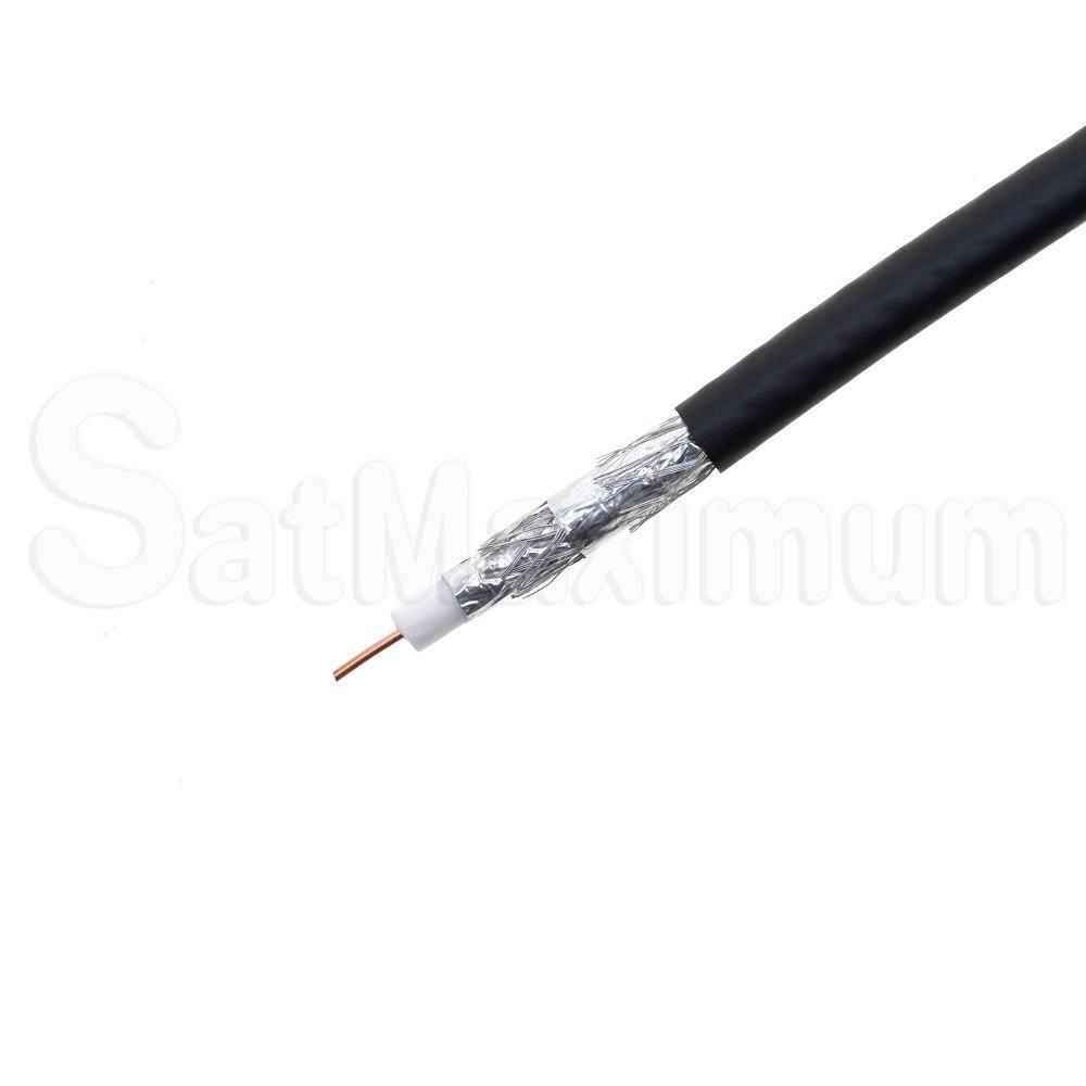 RG6 Quad Shield Coax Cable, 18 AWG, Reel in Box, SatMaximum -  Black