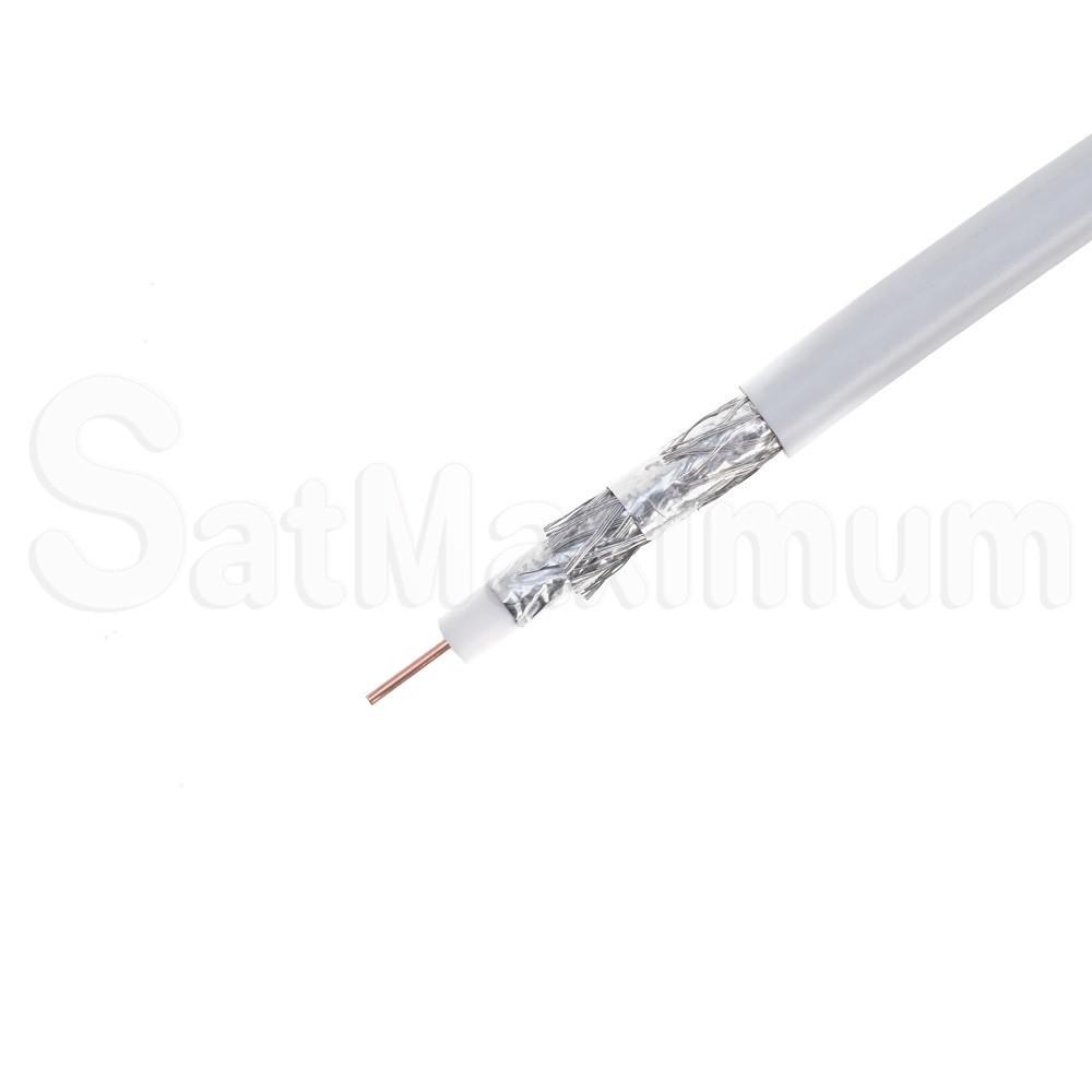 RG6 Quad Shield Coax Cable, 18 AWG, Reel in Box, SatMaximum -  White