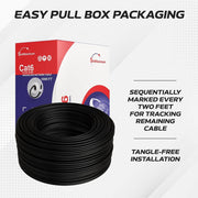 1000 ft Black CAT6A UTP Ethernet cable  box
