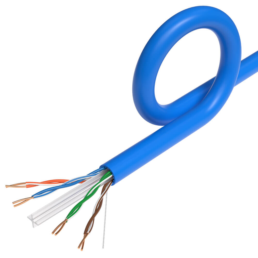 1000 ft CAT6A UTP Bulk Ethernet Cable – 23 AWG Solid Copper, PoE/PoE+/PoE++