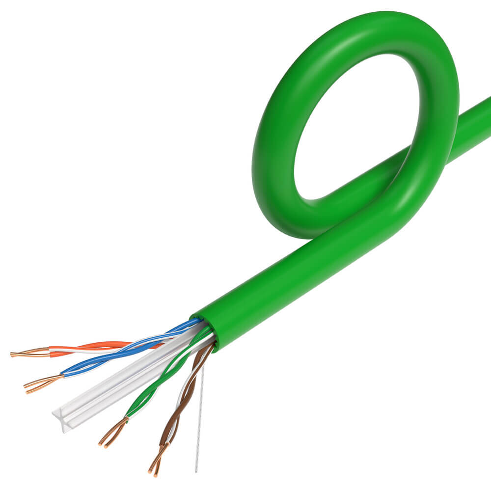 1000 ft CAT6A UTP Bulk Ethernet Cable – 23 AWG Solid Copper, PoE/PoE+/PoE++