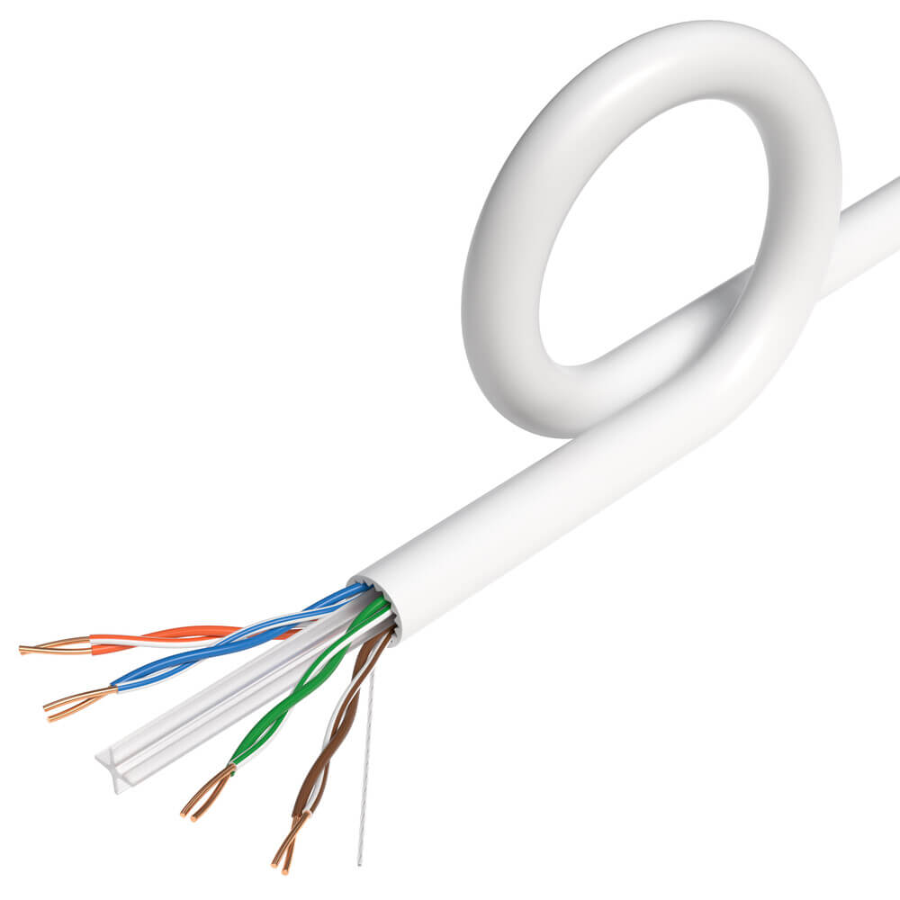 1000 ft CAT6A UTP Bulk Ethernet Cable – 23 AWG Solid Copper, PoE/PoE+/PoE++