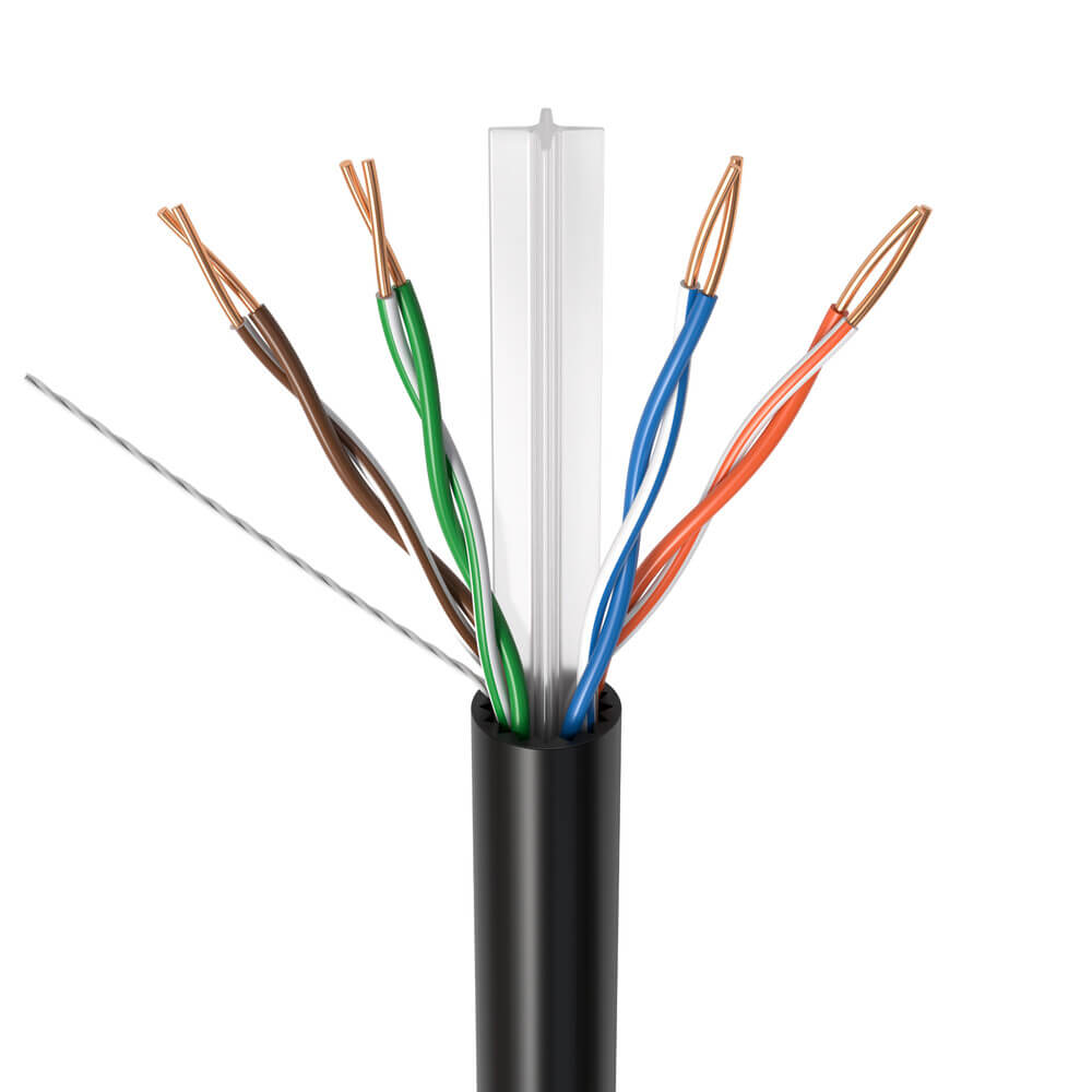 1000 ft CAT6A UTP Bulk Ethernet Cable – 23 AWG Solid Copper, PoE/PoE+/PoE++