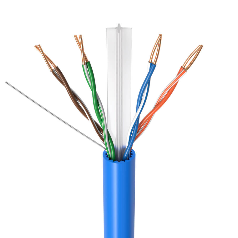 1000 ft CAT6A UTP Bulk Ethernet Cable – 23 AWG Solid Copper, PoE/PoE+/PoE++