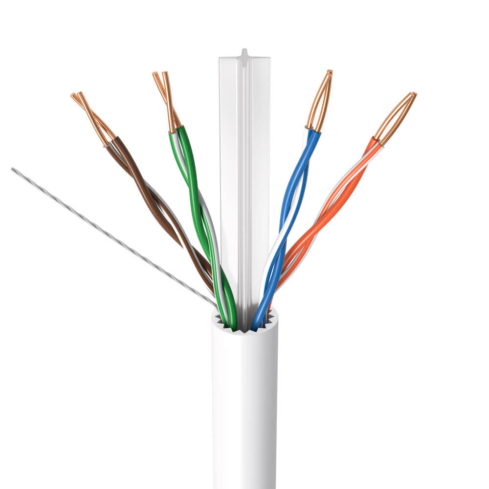 1000 ft CAT6A UTP Bulk Ethernet Cable – 23 AWG Solid Copper, PoE/PoE+/PoE++