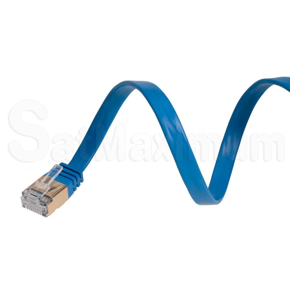 U/FTP CAT7 Flat Shielded Ethernet Patch Cord Cable, SatMaximum