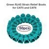 Green RJ45 Strain Relief Boots for CAT5 and CAT6, Pack of 50