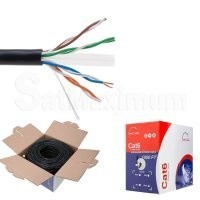 CAT6 Riser (CMR) ,1000ft, Black, Solid CCA, UTP