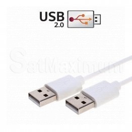USB 2.0 type A male to A male Cable, White