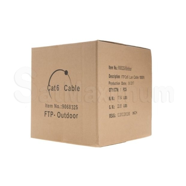 500FT FTP Outdoor Direct Burial CAT6 Ethernet Cable Bulk wire, SatMaximum