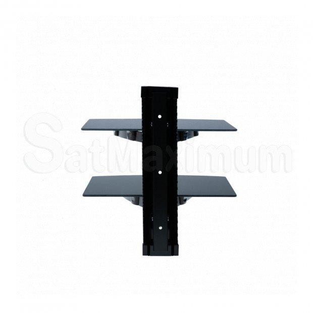 Adjustable Dual AV Shelf Wall Mount with Cable Management System, Up to 22 lbs, W14.17 x D9.84 x H0.20 Inch, SatMaximum