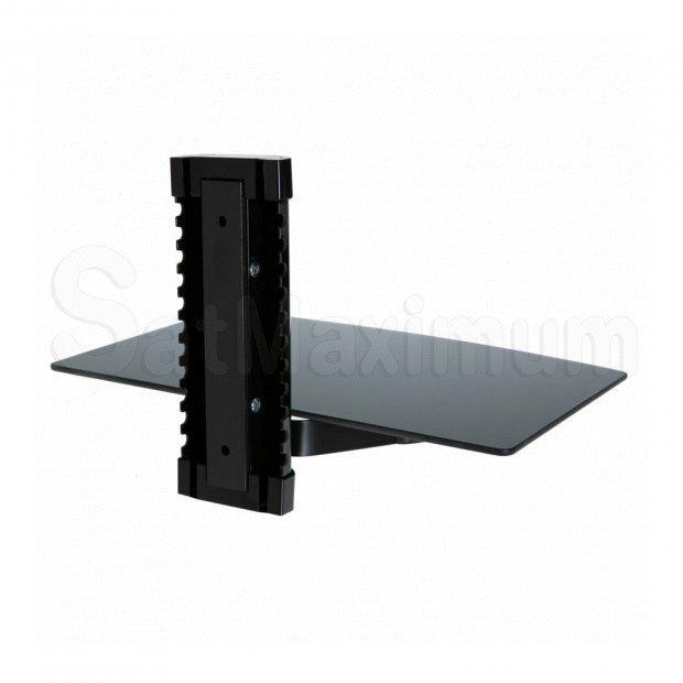 Adjustable Single AV Shelf Wall Mount Cable Managent System  Up to 22lbs, W14.17 x D9.84 x H0.20 Inch, SatMaximum