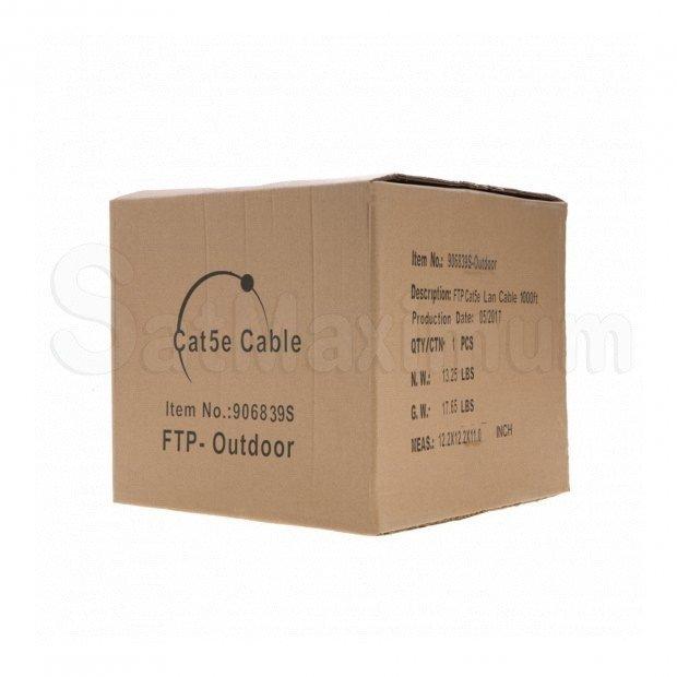 1000FT CAT5e FTP Outdoor, Direct Burial,shielded solid Network Ethernet LAN Cable Bulk wire, SatMaximum