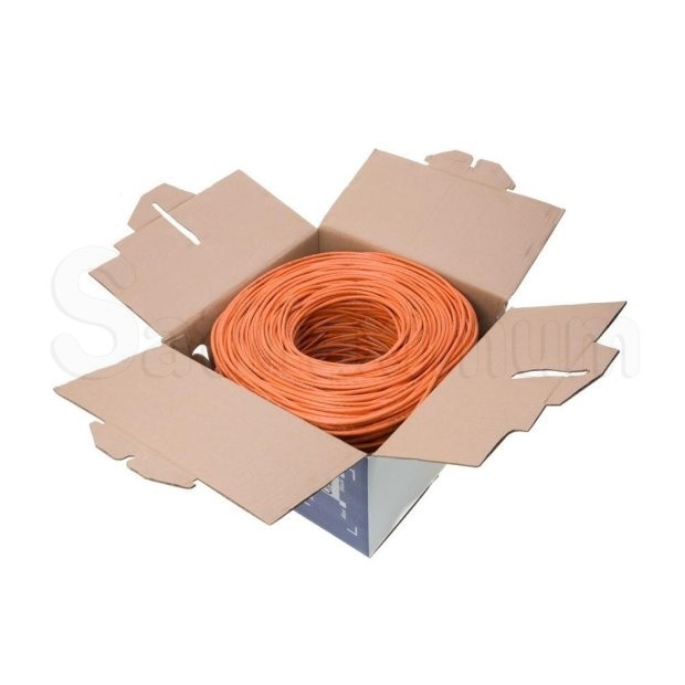 500FT UTP CAT5e Ethernet Bulk Cable, 24 AWG Solid CCA Wire, Pull Box, SatMaximum