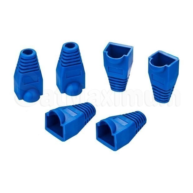 Blue RJ45 Strain Relief Boots for CAT5 and CAT6, Pack of 50
