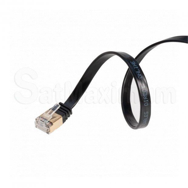 U/FTP CAT7 Flat Shielded Ethernet Patch Cord Cable, SatMaximum