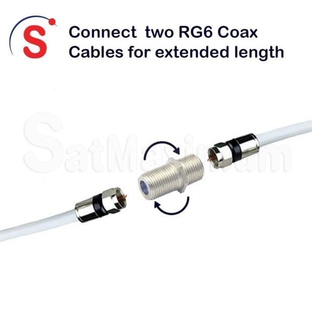 3GHz F81 F-Type Barrel Coaxial Cable Extension