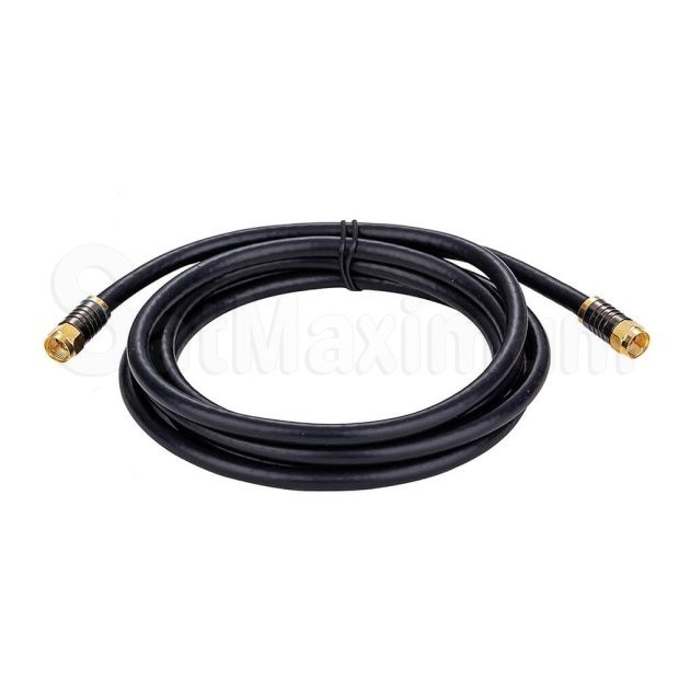Black RG6 Quad Coaxial Cable F-Type Connectors, SatMaximum