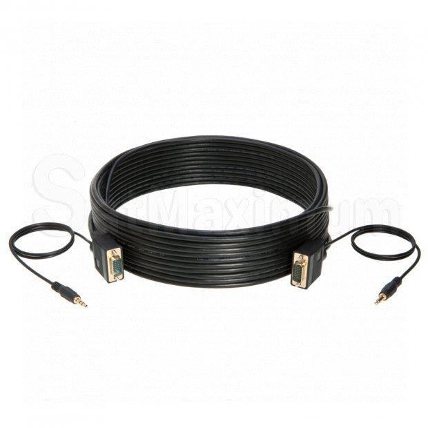 SVGA Male to Male Monitor Cable, + Audio 3.5 mm Gold Plated